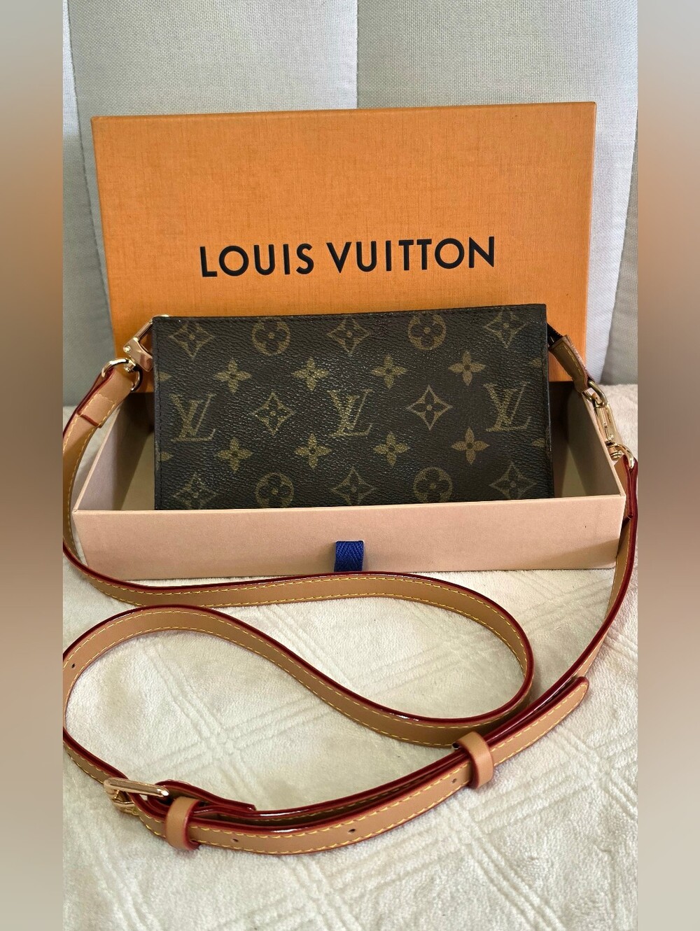 Authentic Louis Vuitton Brown Monogram Pouch